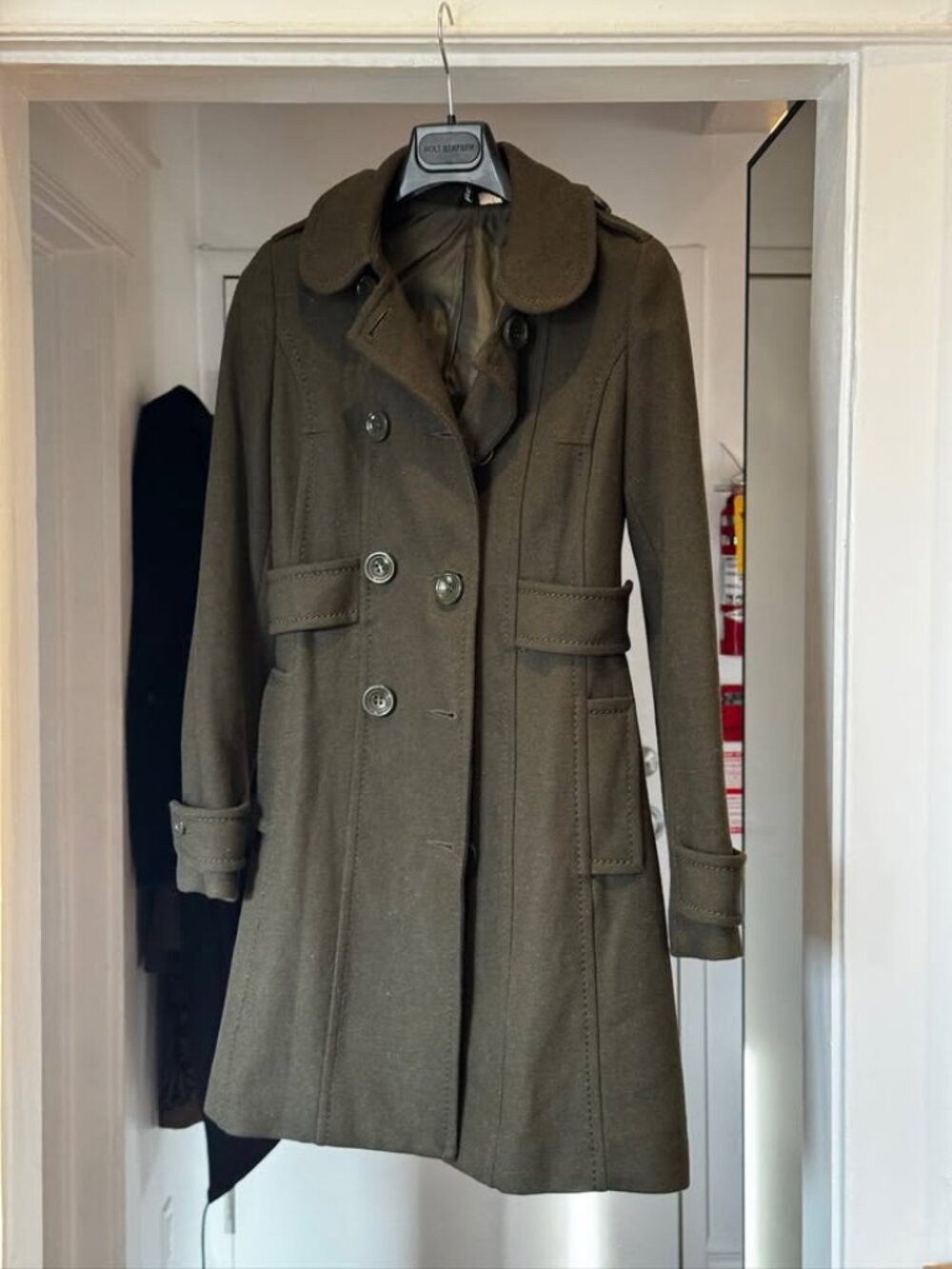 H&M Deep Forest Green Wool Trench Coat